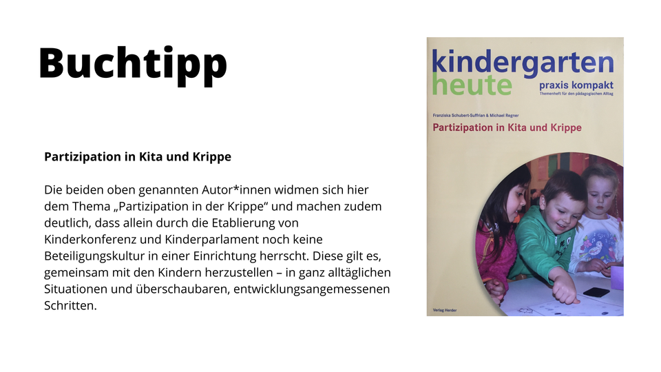 Buchtipp: Partizipation in Kindertageseinrichtungen |© Gesundheit Berlin-Brandenburg e.V.